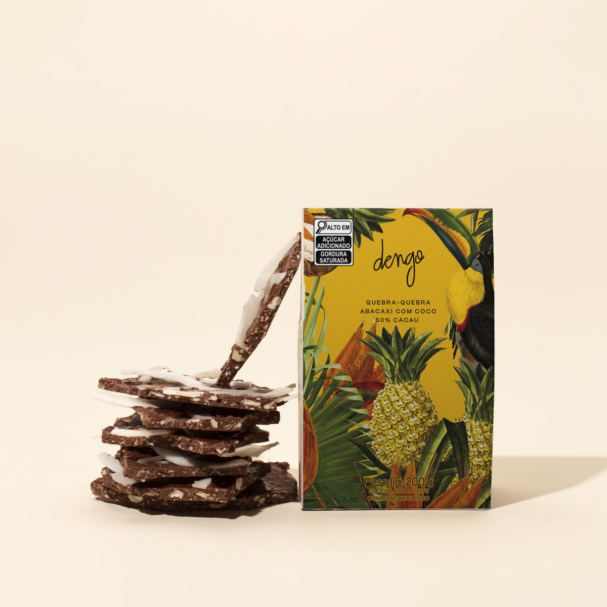 Chocolate Quebra-Quebra  de Abacaxi com Coco | 200g